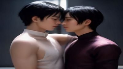 热门gay片推荐欧美艺术类封面，欧洲街道背景，文艺风格gay片画面，金色光线渲染的经典场景