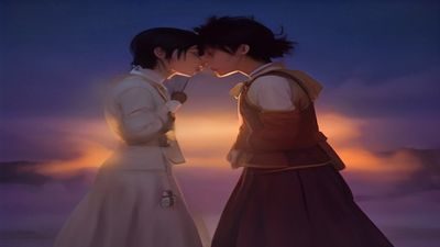 热门gay片韩国同志电影封面，首尔城市背景，韩国gay片代表作画面，年轻男演员情感戏份